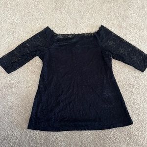 Torrid black lace off the shoulders top